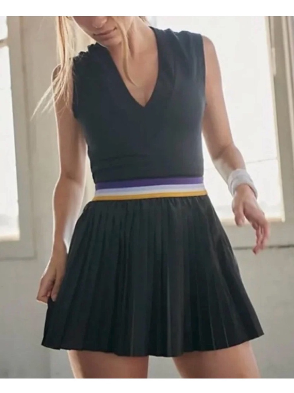 Free People You Got Served Tennis Dress Black
